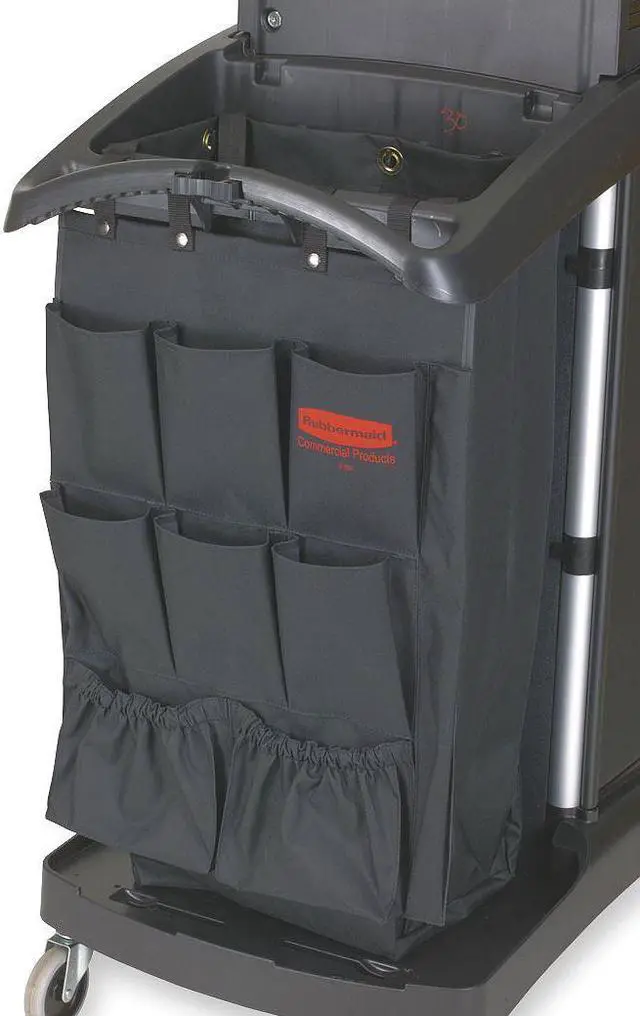 Alt view image 3 of 12 - RUBBERMAID FG9T9000BLA Pocket Bag,Black,Polyester