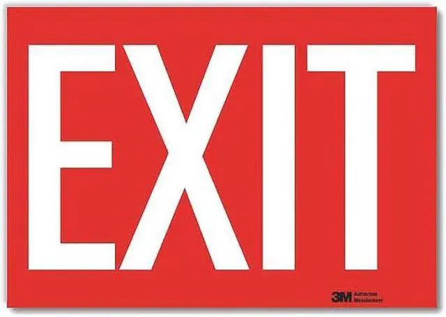 Alt view image 2 of 2 - LYLE U1-1016-RD_14X10 Exit Sign, Vinyl, 14" W, 10" H, Exit, White