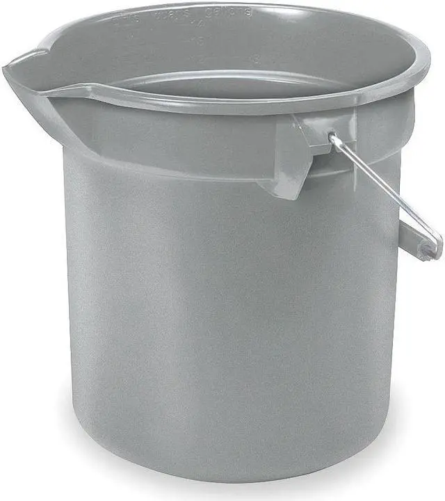 Alt view image 2 of 4 - RUBBERMAID FG296300GRAY Brute Bucket,2-1/2 gal.,Gray