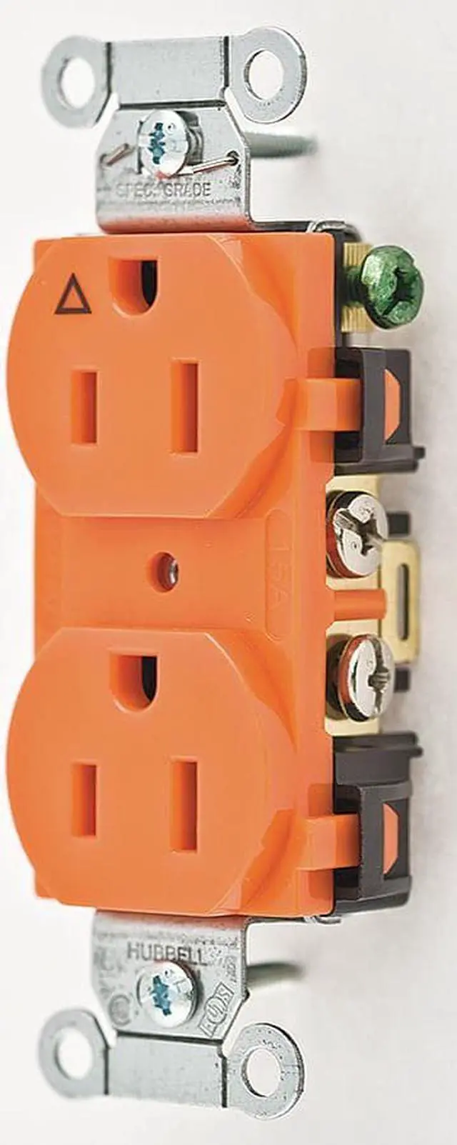 Main image of HUBBELL WIRING DEVICE-KELLEMS IG15CR Straight Blade Receptacle, 5-15R, 15 A,