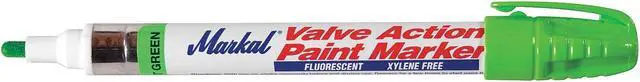 Main image of MARKAL 97051 Permanent Liquid Paint Marker, Medium Tip, Fluorescent Green Color