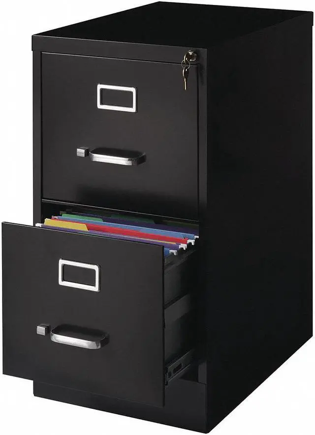 Alt view image 3 of 8 - 15 x 22 x 28.38 2-Drawer 22" Deep Verticals Series Vertical File Cabinet, Black