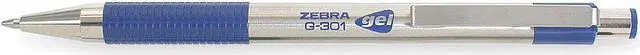 Main image of Zebra Pen Retractable Gel Pen, Medium 0.7 mm, Blue PK2, 41322