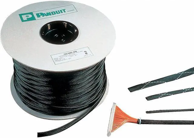 Alt view image 3 of 6 - PANDUIT SE50P-CR0 Braided Sleeving,0.500 In.,100 ft.,Black
