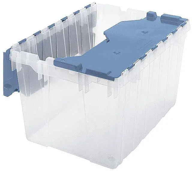 Alt view image 3 of 7 - Akro-Mils Storage Box 12-Gallon 15"x21-1/2"x12-1/2" Clear/Blue 66486CLDBL