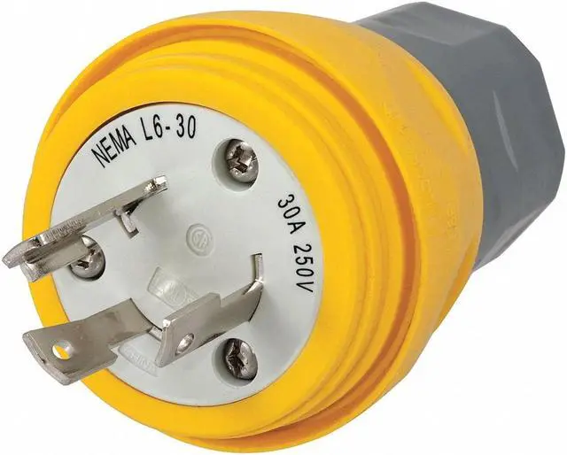 Alt view image 2 of 2 - HUBBELL WIRING DEVICE-KELLEMS HBL28W48 Watertight Locking Plug, L6-30P, 30 A,