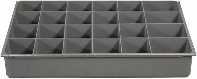 Main image of Durham Mfg Compartment Drawer Insert Gray Powder Coated  Plastic  124-95-24-IND
