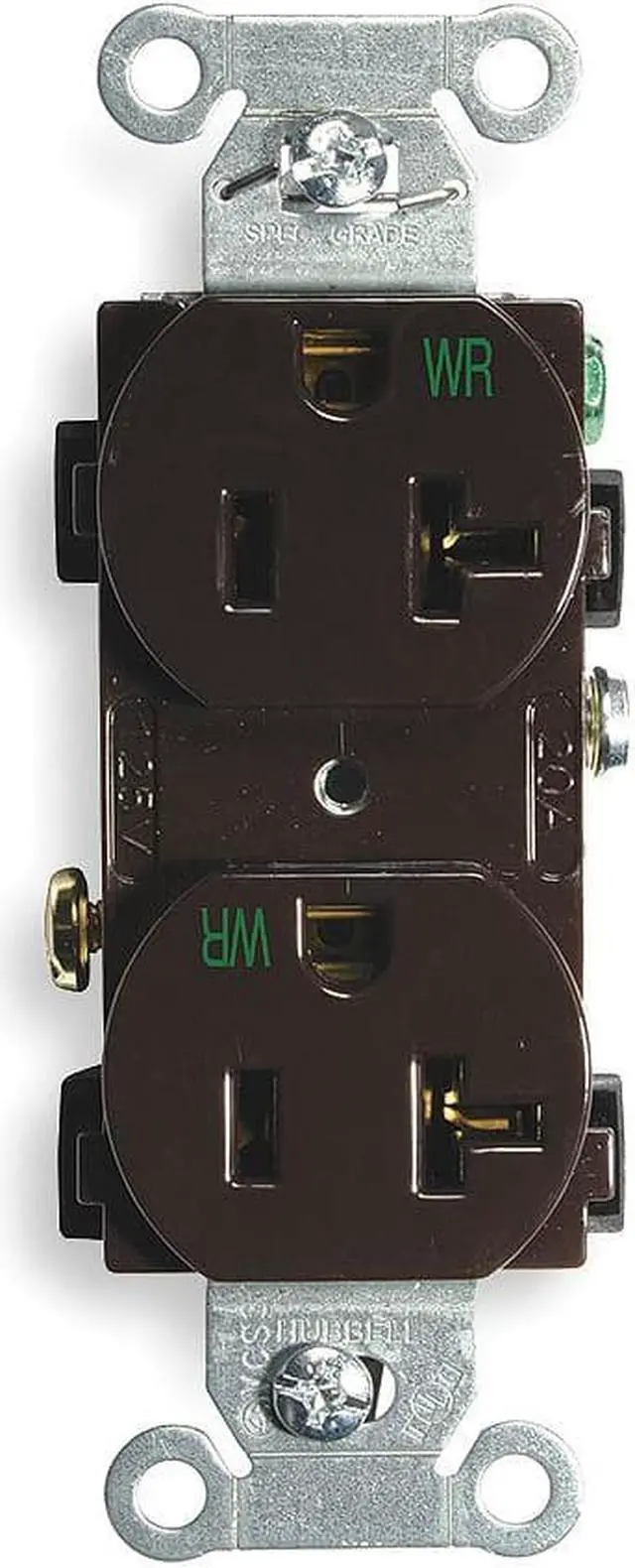 Main image of HUBBELL WIRING DEVICE-KELLEMS BR20WR Straight Blade Receptacle, 5-20R, 20 A,