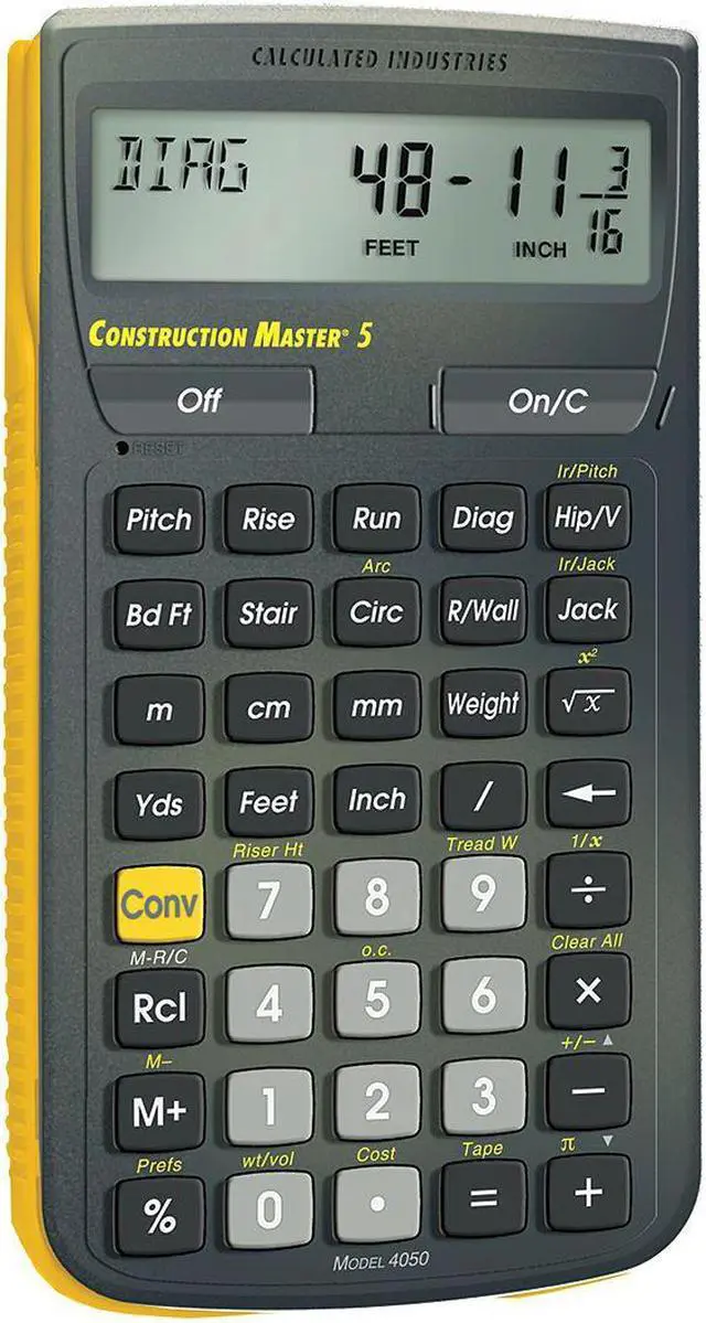Alt view image 3 of 19 - CALCULATED INDUSTRIES 4050 Construction Calculator,5 5/8 Lx3 In W