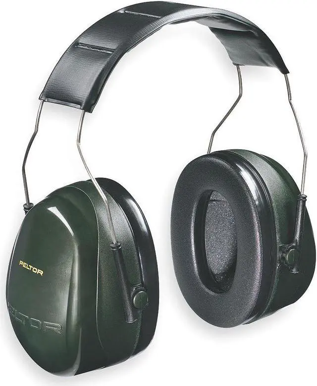 Alt view image 3 of 6 - Ear Muff, 27dB, Over-the-Head, Black/Green