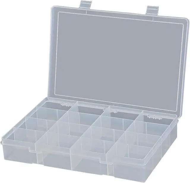 Main image of DURHAM MFG LP16-CLEAR Compartment Box with 16 compartments, Plastic, 2-5/16" H