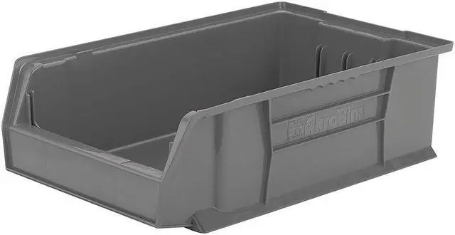 Main image of AKRO-MILS 30280GREY Storage Bin, Plastic, Gray, 6 in H, 12 3/8 in W, 20 in L