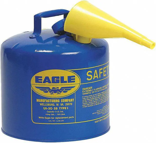 Alt view image 3 of 4 - EAGLE UI50FSB 5 gal. Blue Galvanized steel Type I Safety Can for Kerosene