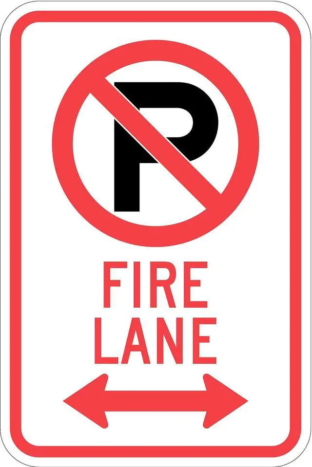 Alt view image 2 of 2 - LYLE T1-1059-EG_12x18 Fire Lane Parking Sign, 18 in H, 12 in W, Aluminum,