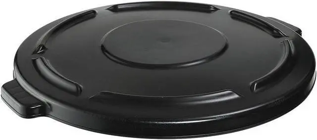 Main image of RUBBERMAID FG264560BLA Trash Can Top,Flat,Snap-On Closure,Black
