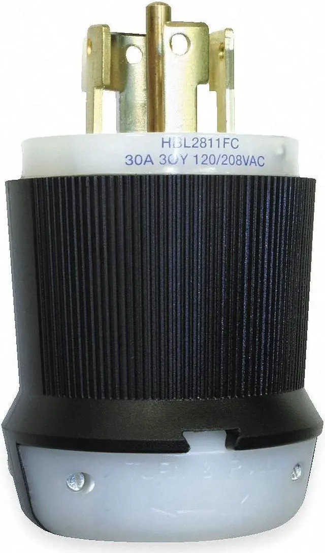 Main image of HUBBELL WIRING DEVICE-KELLEMS HBL2811FC Locking Plug, L21-30P, 30 A, 120/208V