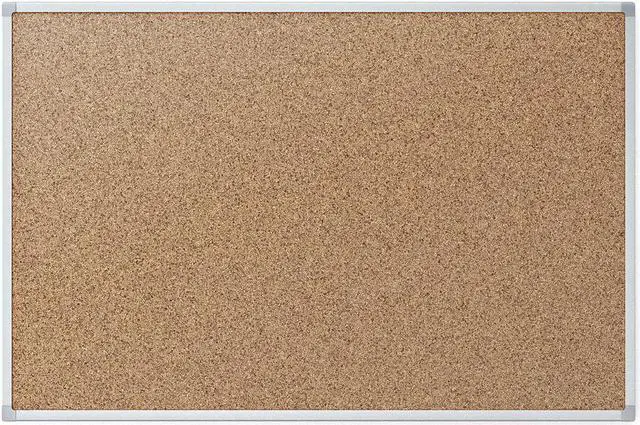 Alt view image 9 of 11 - Mead Cork Bulletin Board 48 x 36 Silver Aluminum Frame 85362