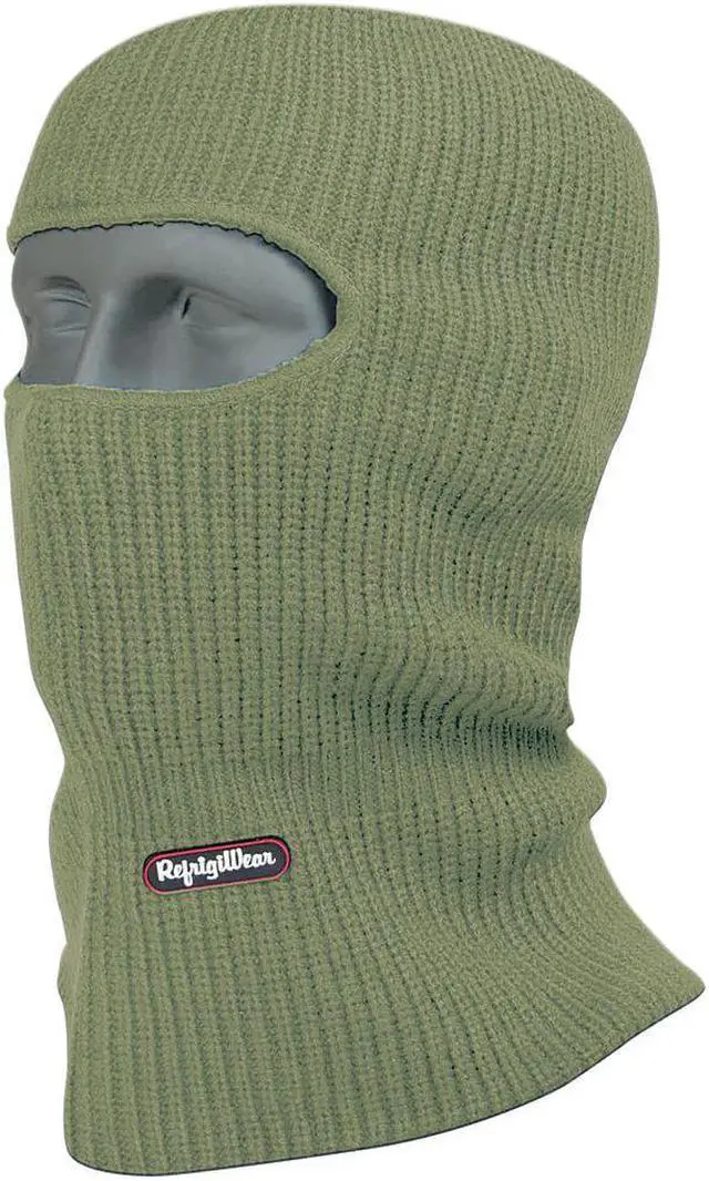 Main image of RefrigiWear Double Layer Acrylic Knit Open Hole Balaclava Face Mask (Sage Green, One Size Fits All)