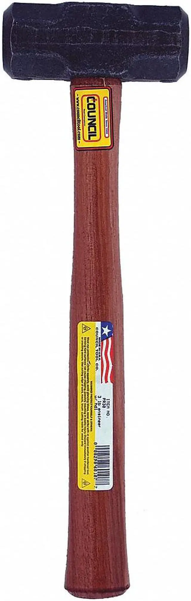 Main image of COUNCIL TOOL PR30 Engineers Hammer,3 lbs.,15 In L,Hickory