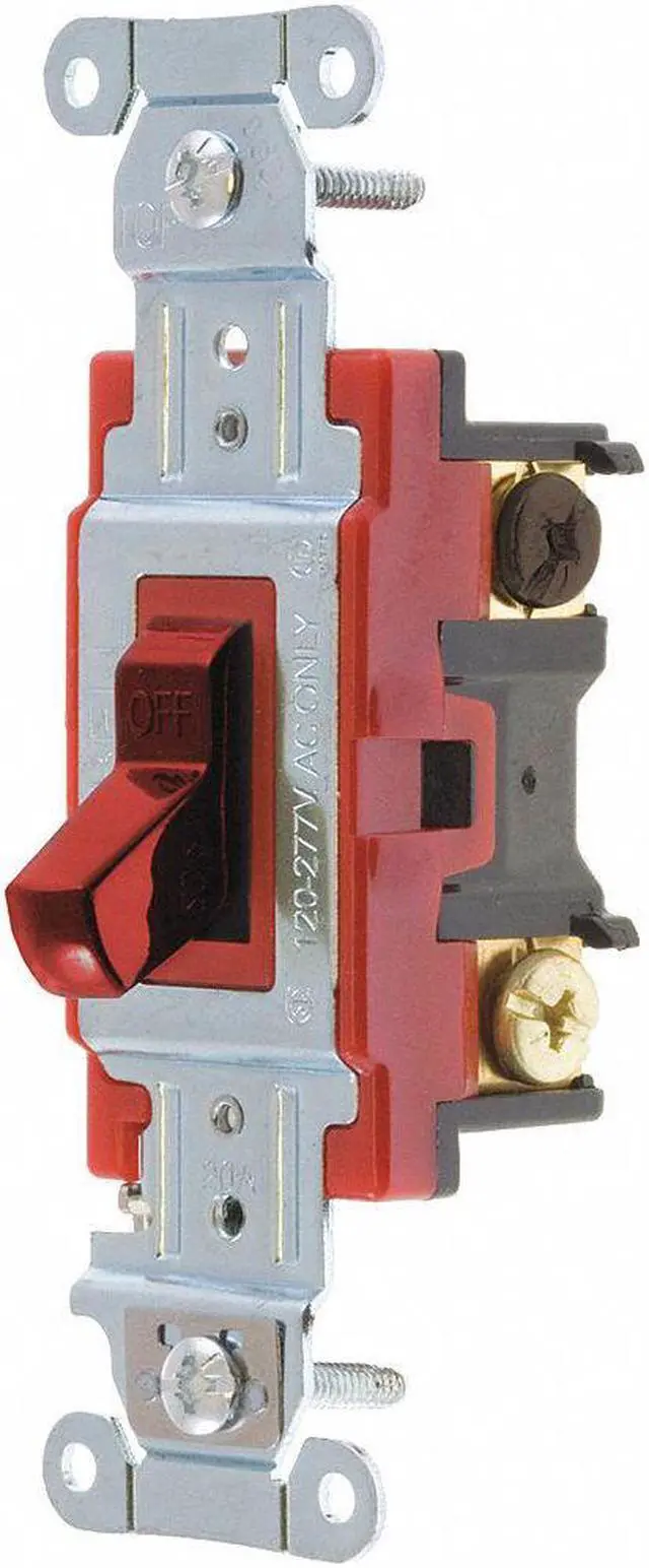 Main image of Wall Switch,20A,Red,3-Way Type,Toggle BRYANT 4903BRED