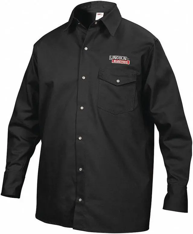 Main image of Black Flame-Resistant Collared Shirt, Size: XL, Fits Chest Size: 49-1/2" to 54"