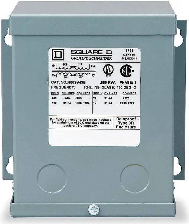 Alt view image 2 of 2 - SQUARE D 500SV43B Buck Boost Transformer, 500 VA, NEMA 3R, 80°C, 12/24V AC,