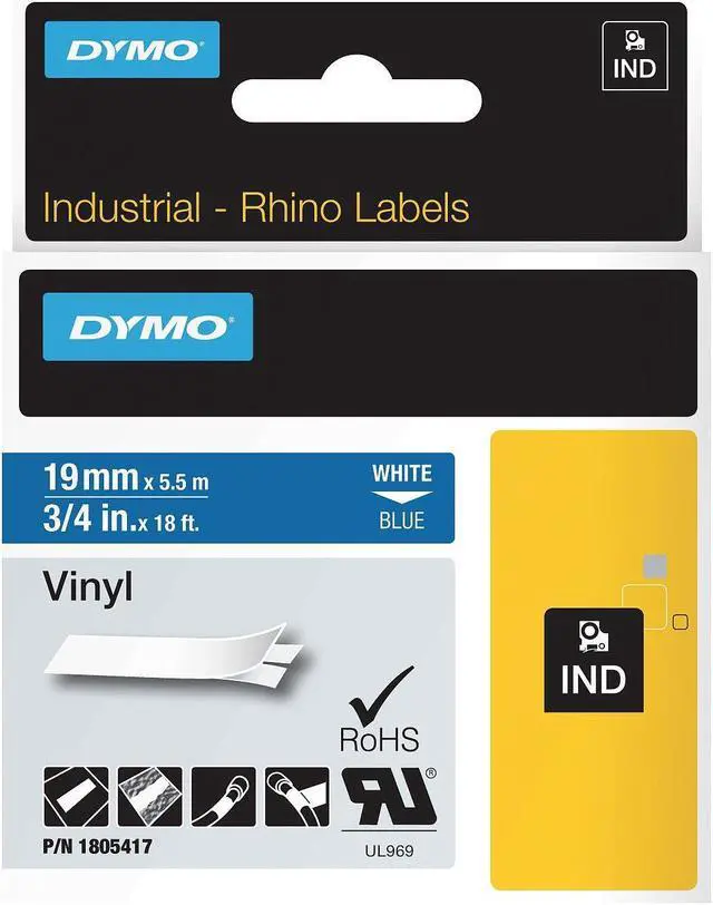 Main image of DYMO IND Vinyl Labels 3/4"