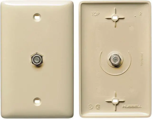 Alt view image 2 of 3 - HUBBELL WIRING DEVICE-KELLEMS NS750I Video Wall Plate and Jack,F Type,Ivory