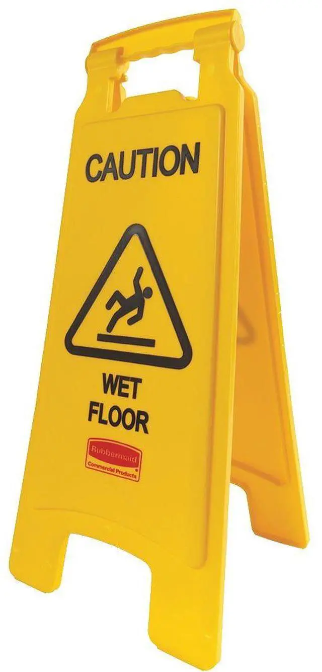 Main image of Rubbermaid Plastic,  Floor Safety Sign,  11" Width,  25" Height,  Yellow