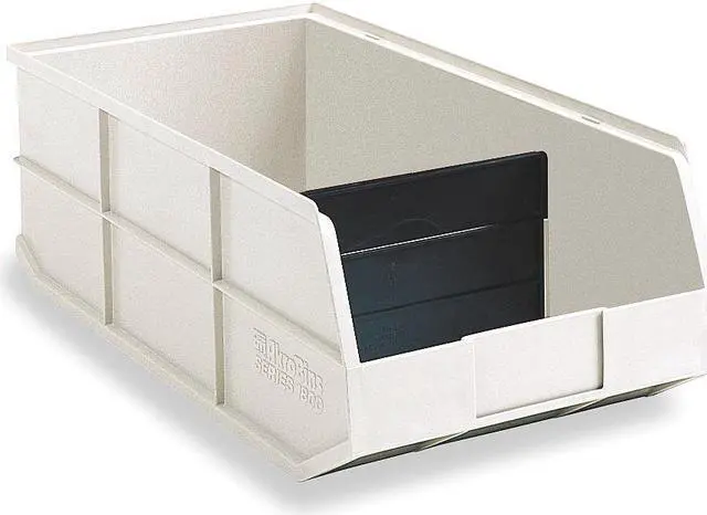 Alt view image 2 of 3 - AKRO-MILS 30348BEIGE Shelf Storage Bin, Plastic, Beige, 7 in H, 8 1/4 in W, 20