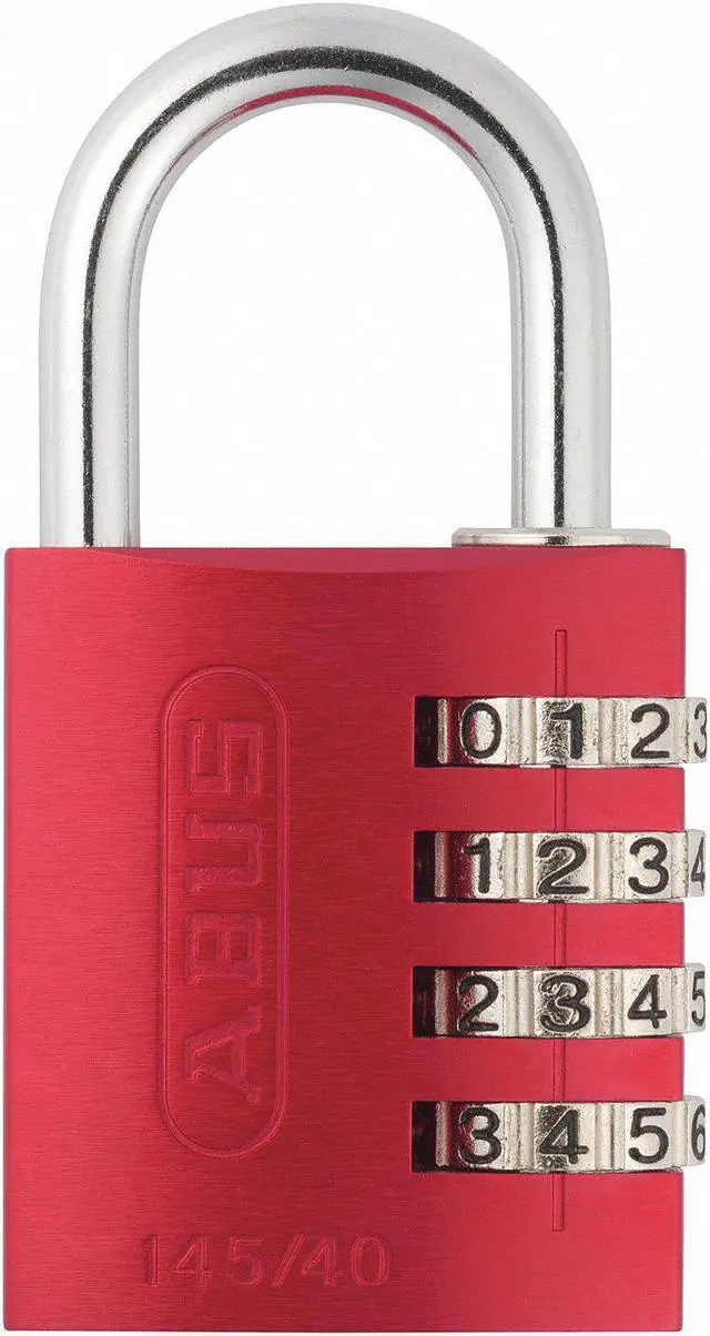 Main image of Abus Combination Padlock, Resettable Side-Dial Location, 1" Shackle Height, Red