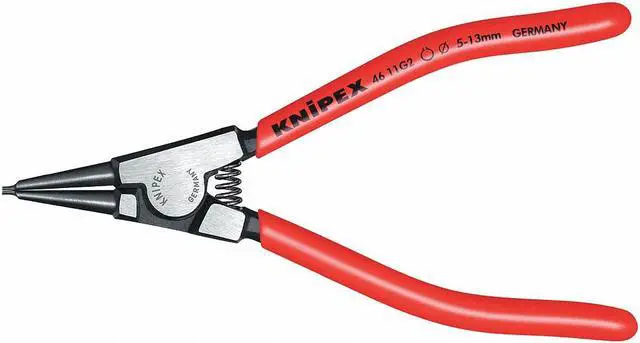 Alt view image 3 of 3 - KNIPEX 46 11 G3 5-1/2" Circlip Pliers For Grip Rings On Shafts, Plastic Grip