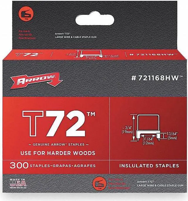 Alt view image 7 of 7 - Arrow Fastener 721168HW T72 31/64 Inch (12mm) Natural Staples, 300/Pk