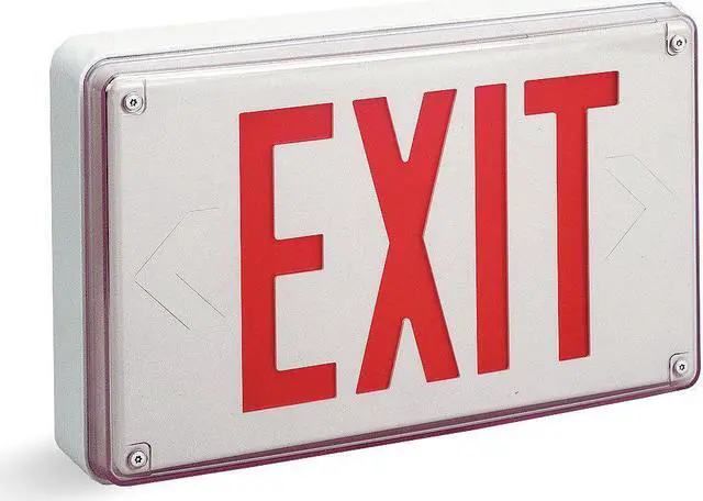 Alt view image 2 of 2 - LITHONIA LIGHTING LV S W 1 R 120/277 ACUITY LITHONIA Cast Aluminum LED Exit Sign