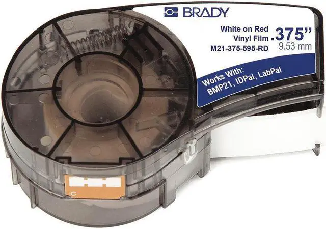 Alt view image 2 of 7 - BRADY M21-375-595-RD Label Tape Cartridge, White/Red, Labels/Roll: Continuous