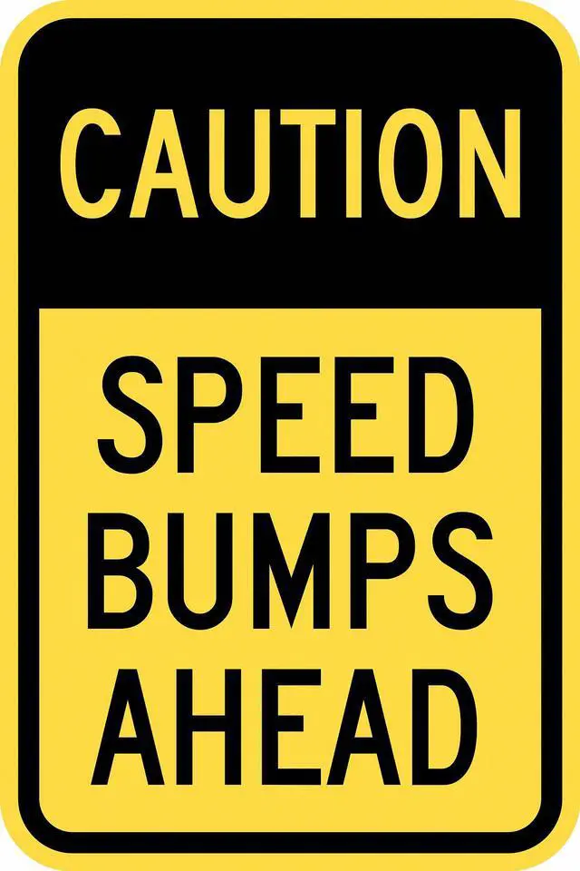 Alt view image 2 of 2 - LYLE T1-1028-EG_12x18 Sign,Caution Speed Bumps Ahead,18 x12 In