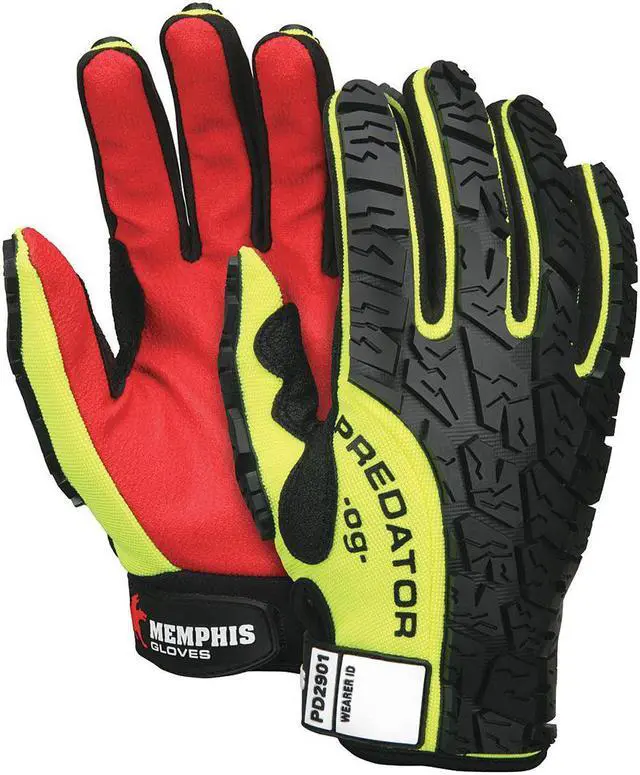 Main image of Mcr Safety Mechanics Gloves M Hi-Visibility Yellow/Black/Red   PD2901M