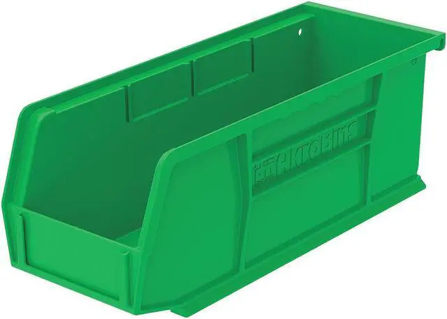 Alt view image 2 of 2 - AKRO-MILS 30224GREEN Green Hang and Stack Bin, 10-7/8"L x 4-1/8"W x 4"H, Inside