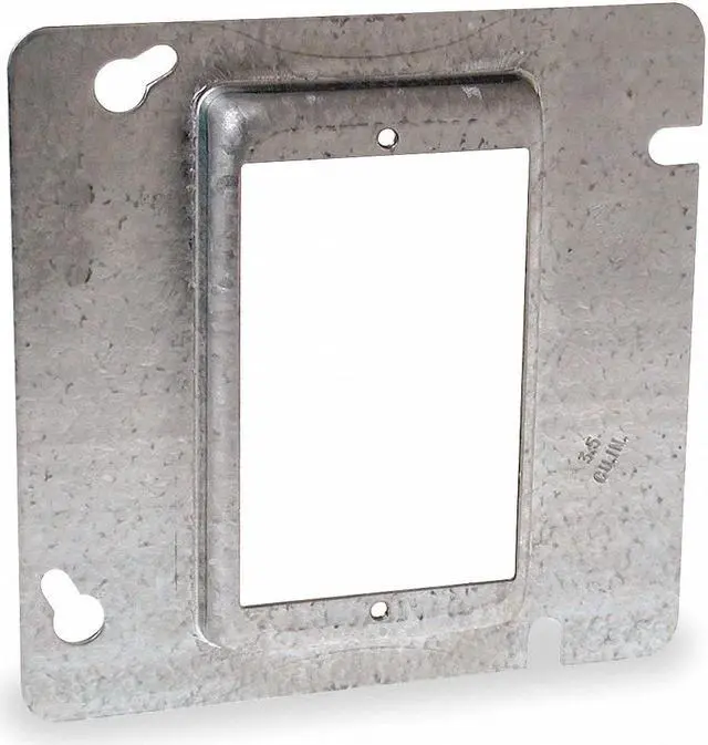 Main image of RACO 837 Plaster Ring, 1 Gang, Galvanized Zinc, Square Box Type