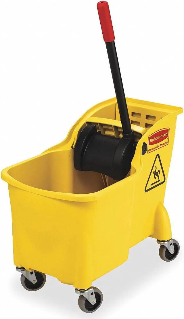 Alt view image 2 of 5 - RUBBERMAID FG738000YEL Mop Bucket and Wringer,7.75 gal.,Yellow