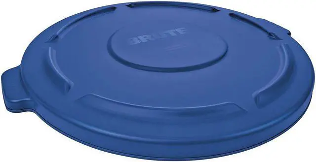 Alt view image 3 of 4 - RUBBERMAID 1779733 Brute Trash Can Top,Flat,Snap-On Closure,Blue