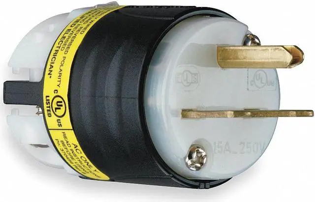 Main image of LEGRAND PS5666XGCM 3 Wire Ground Monitoring Straight Blade Plug 250VAC 15A