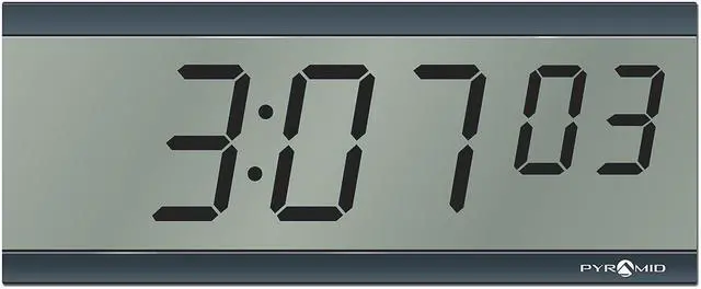 Main image of PYRAMID S9D3L6GBBB 11-1/4" Digital Wireless Synchronized LCD Clock, Black