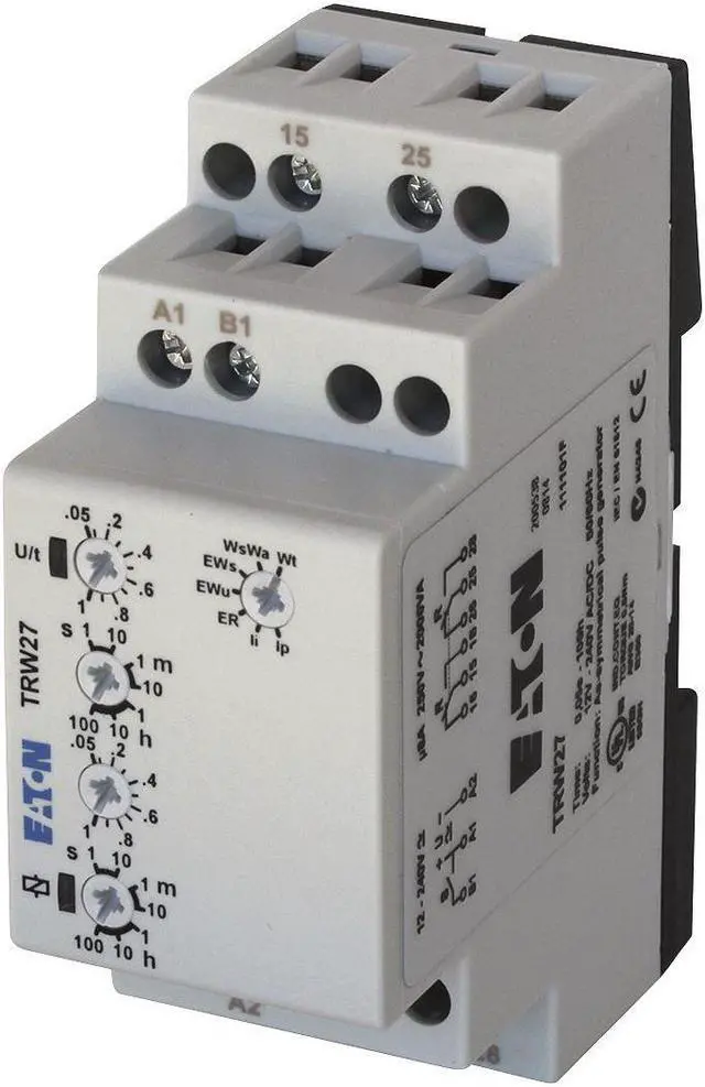 Main image of EATON TRW27 Time Delay Relay,24 to 240VAC/DC,8A,DPDT