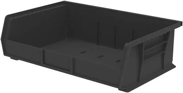 Alt view image 2 of 3 - AKRO-MILS 30255BLACK Hang & Stack Storage Bin, Plastic, Black, 5 in H, 16 1/2