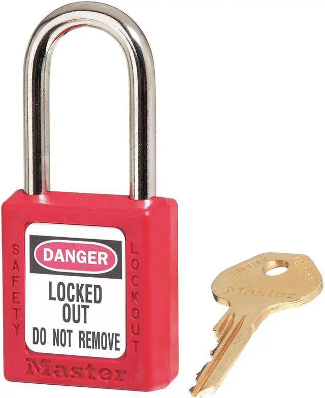 Main image of MASTER LOCK 410KARED Lockout Padlock,KA,Red,1-3/4"H