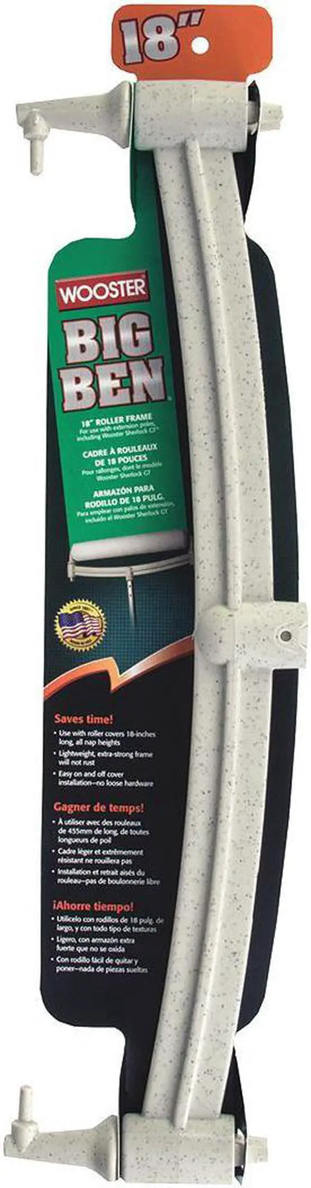 Alt view image 2 of 8 - WOOSTER BR045-18 Paint Roller Frame, Yoke, Polypropylene Handle, 18" Rollers