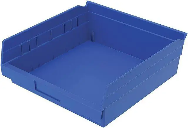 Alt view image 2 of 6 - AKRO-MILS 30170BLUE Shelf Storage Bin, Plastic, Blue, 4 in H, 11 1/8 in W, 11