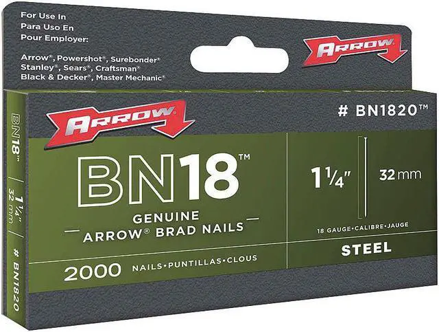Main image of Arrow Brad Nail, 1 1/4 In, 18 Ga, PK2000 18 Gauge  BN1820
