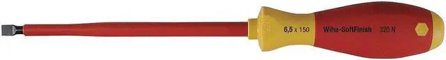 Main image of WIHA TOOLS 32027 Insulated Screwdriver Slotted 3/16" 6 in Round